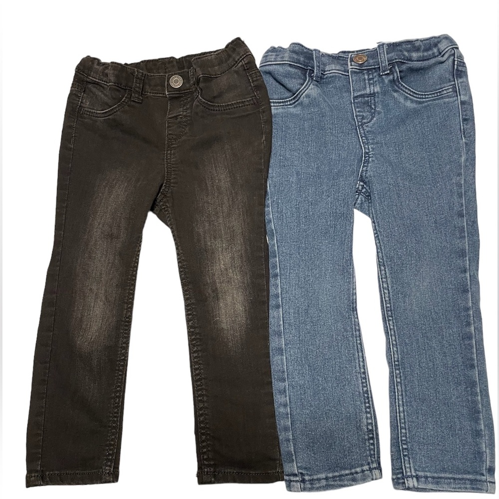 H&M toddler slim fit Jeans size 2T adjustable waist LOT of 2 pairs